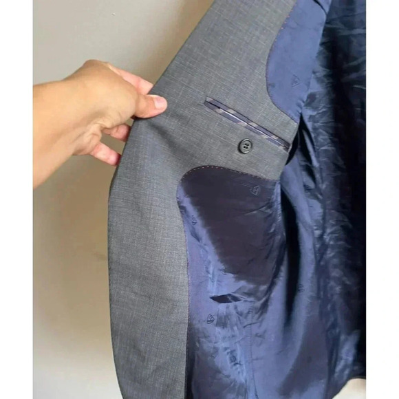Cremieux Collection Mens Two Button Suit Jackets Blazer Sport Coat Grey Sz 44R - Picture 10 of 13